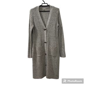 Ruff Hewn Womens Gray Acrylic Wool Blend V-Neck Long Sleeve Long Cardigan Sz SM